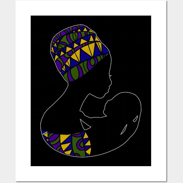 African Mom, Afro Woman with Baby, Black Pride, Mama Africa Wall Art by dukito